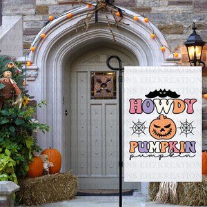 Retro Howdy Garden Flag, Halloween Flag, Outdoor Decor